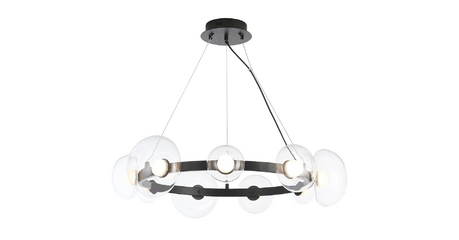 Подвесная люстра Crystal Lux BOSQUE SP9 BLACK/TRANSPARENT