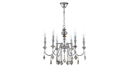 Подвесная люстра Crystal Lux MERCEDES SP6 CHROME/SMOKE