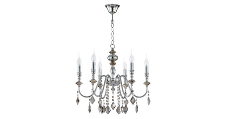 Подвесная люстра Crystal Lux MERCEDES SP6 CHROME/SMOKE