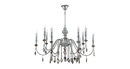 Подвесная люстра Crystal Lux MERCEDES SP6+6 CHROME/SMOKE