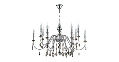 Подвесная люстра Crystal Lux MERCEDES SP6+6 CHROME/SMOKE