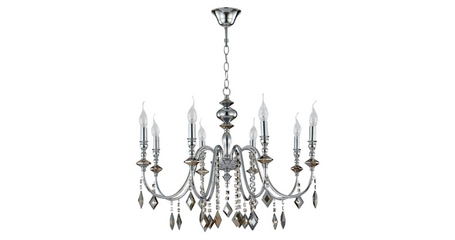 Подвесная люстра Crystal Lux MERCEDES SP8 CHROME/SMOKE