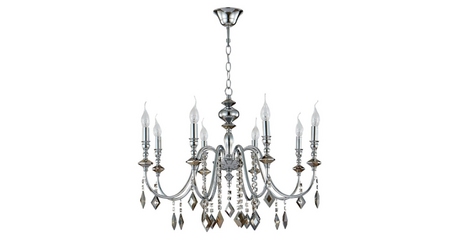 Подвесная люстра Crystal Lux MERCEDES SP8 CHROME/SMOKE