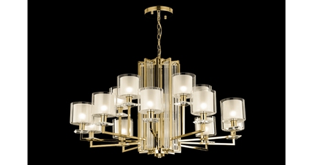 Подвесная люстра Crystal Lux Nicolas NICOLAS SP-PL10+5 GOLD/WHITE