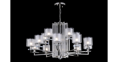 Подвесная люстра Crystal Lux Nicolas NICOLAS SP-PL10+5 NICKEL/WHITE