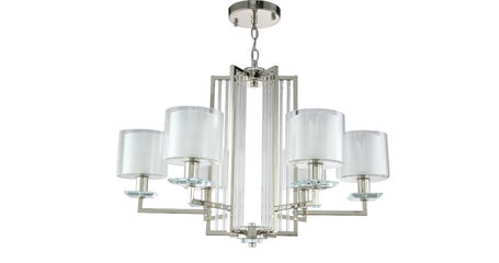 Подвесная люстра Crystal Lux Nicolas NICOLAS SP-PL6 NICKEL/WHITE