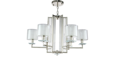 Подвесная люстра Crystal Lux Nicolas NICOLAS SP-PL6 NICKEL/WHITE