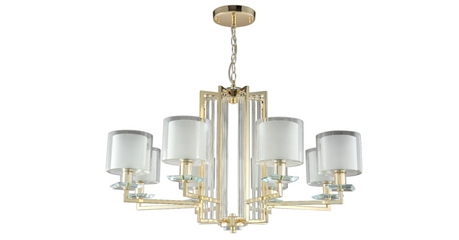 Подвесная люстра Crystal Lux Nicolas NICOLAS SP-PL8 GOLD/WHITE