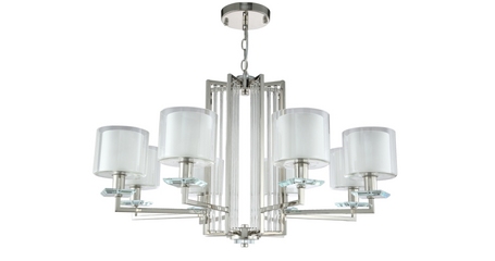 Подвесная люстра Crystal Lux Nicolas NICOLAS SP-PL8 NICKEL/WHITE