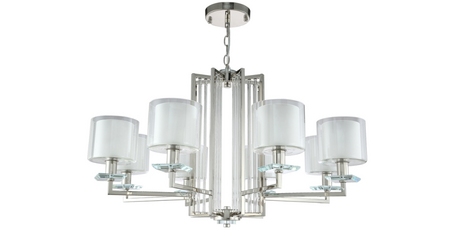 Подвесная люстра Crystal Lux Nicolas NICOLAS SP-PL8 NICKEL/WHITE