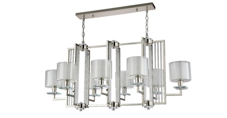Подвесная люстра Crystal Lux Nicolas NICOLAS SP8 L1000 NICKEL/WHITE