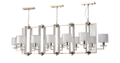 Подвесная люстра Crystal Lux NICOLAS SP12 L1600 GOLD/WHITE