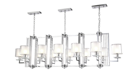 Подвесная люстра Crystal Lux NICOLAS SP12 L1600 NICKEL/WHITE