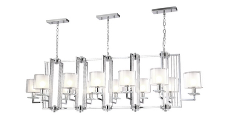 Подвесная люстра Crystal Lux NICOLAS SP12 L1600 NICKEL/WHITE