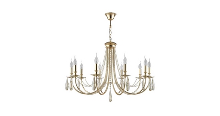 Подвесная люстра Crystal Lux Victoria SP10 Gold/Amber