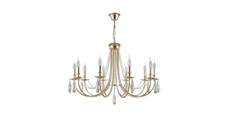 Подвесная люстра Crystal Lux Victoria SP10 Gold/Amber