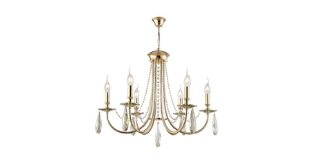 Подвесная люстра Crystal Lux Victoria SP6 Gold/Amber