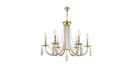 Подвесная люстра Crystal Lux Victoria SP6 Gold/Amber