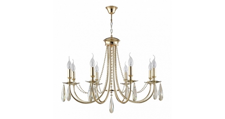 Подвесная люстра Crystal Lux Victoria SP8 Gold/Amber