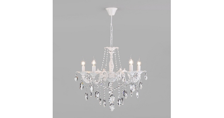 Подвесная люстра Eurosvet 10108/5 белый/прозрачный хрусталь Strotskis