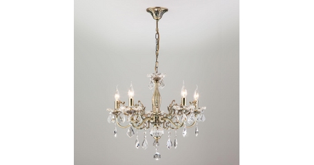 Подвесная люстра Eurosvet 3281/5 античная бронза/прозрачный хрусталь Strotskis