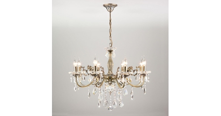 Подвесная люстра Eurosvet 3281/8 античная бронза/прозрачный хрусталь Strotskis