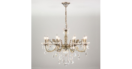 Подвесная люстра Eurosvet 3281/8 античная бронза/прозрачный хрусталь Strotskis