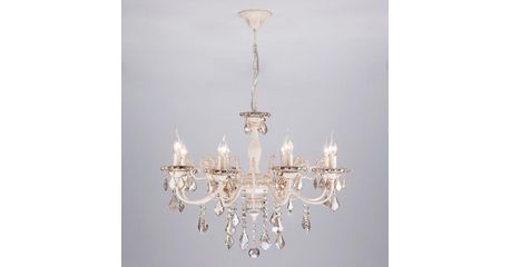 Подвесная люстра Eurosvet 3281/8 белый с золотом/тонированный хрусталь Strotskis