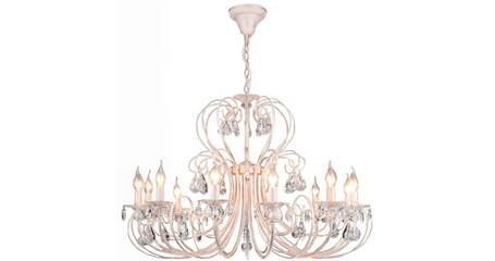 Подвесная люстра Eurosvet 3305/12 белый с золотом/прозрачный хрусталь Strotskis