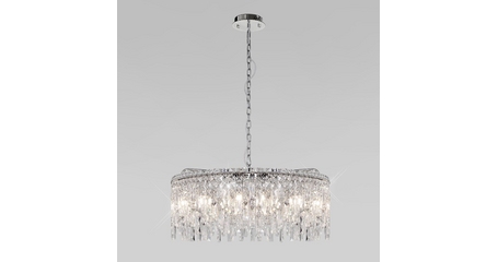 Подвесная люстра Eurosvet Blitz 60159 хром/ прозрачный хрусталь Strotskis a065322