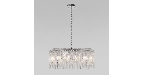 Подвесная люстра Eurosvet Blitz 60159 хром/ прозрачный хрусталь Strotskis a065322