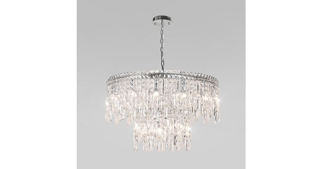 Подвесная люстра Eurosvet Blitz 60160 хром/ прозрачный хрусталь Strotskis Smart a065324