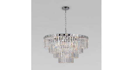 Подвесная люстра Eurosvet Elegante 10130/10 хром/прозрачный хрусталь Strotskis Smart a060641