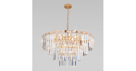 Подвесная люстра Eurosvet Elegante 10130/10 золото/прозрачный хрусталь Strotskis Smart a060643