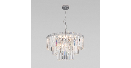 Подвесная люстра Eurosvet Elegante 10130/8 хром/прозрачный хрусталь Strotskis Smart a060642
