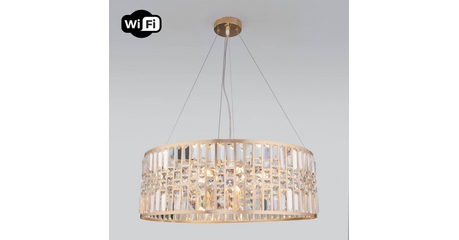 Подвесная люстра Eurosvet Lory 10125/8 золото/прозрачный хрусталь Strotskis Smart (10116/8)