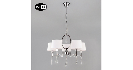 Подвесная люстра Eurosvet Madera 10127/5 хром/прозрачный хрусталь Strotskis Smart (10093/5)