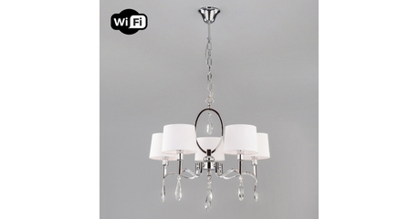 Подвесная люстра Eurosvet Madera 10127/5 хром/прозрачный хрусталь Strotskis Smart (10093/5)