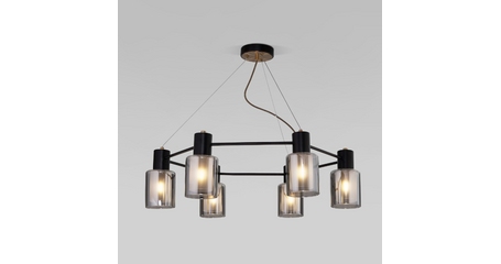 Подвесная люстра Eurosvet Notion 70219/6 черный/античная бронза a065299