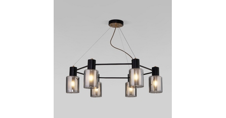 Подвесная люстра Eurosvet Notion 70219/6 черный/античная бронза a065299
