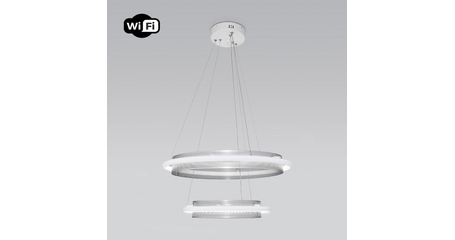 Подвесной светильник Eurosvet Imperio 90241/2 белый/ серебро Smart