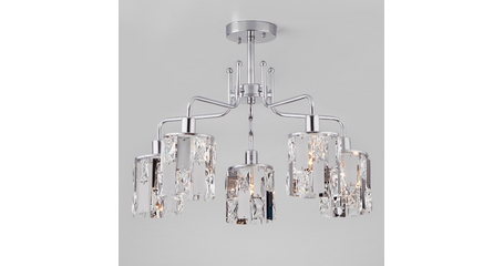 Потолочная люстра Eurosvet Scoppio 10101/5 хром/прозрачный хрусталь Strotskis
