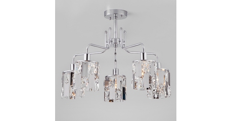 Потолочная люстра Eurosvet Scoppio 10101/5 хром/прозрачный хрусталь Strotskis