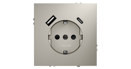 Розетка с USB, A+C Voltum S70 VLS040503