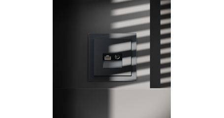 Розетка телевизионная встраиваемая Voltum S70 TV+RJ45 кат. 6, (графит) VLS060707