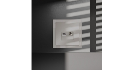 Розетка телевизионная встраиваемая Voltum S70 TV+RJ45 кат. 6, (кашемир) VLS060703