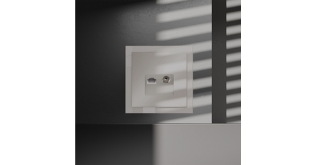 Розетка телевизионная встраиваемая Voltum S70 TV+RJ45 кат. 6, (кашемир) VLS060703