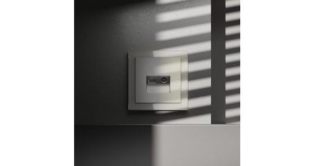 Розетка телевизионная встраиваемая Voltum S70 TV+RJ45 кат. 6, (шелк) VLS060704