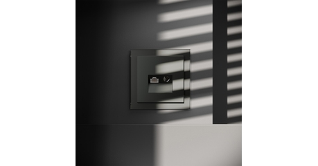 Розетка телевизионная встраиваемая Voltum S70 TV+RJ45 кат. 6, (титан) VLS060706