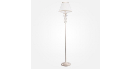 Торшер Eurosvet Amelia 10073/1 белый с золотом/прозрачный хрусталь Strotskis